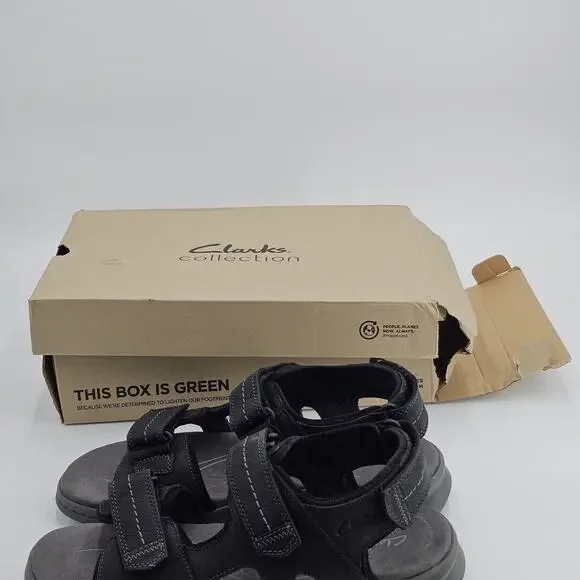 Mens Clarks Walkford Walk Sandals - Black Leather 10.5 W New NWT Mens Clarks Walkford Walk Sandals - Black Leather 10.5 W New  main image 3